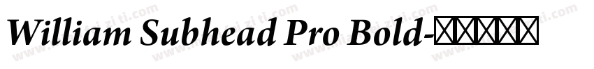 William Subhead Pro Bold字体转换